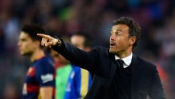 Luis Enrique, en el partido ante el Villarreal.