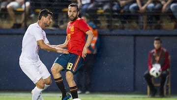 Jordi Alba, durante el partido amistoso ante Suiza.