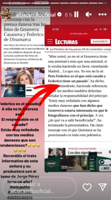 Alba Carrillo, contra Ana Rosa Quintana por su forma de hablar de Genoveva Casanova: Doble rasero