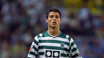 Cristiano Ronaldo con la camiseta del Sporting Portugal