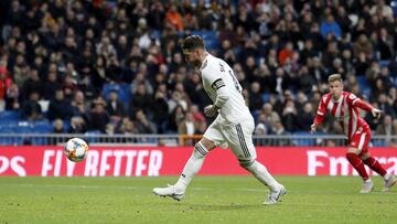 24/01/19 PARTIDO IDA CUARTOS COPA DEL REY 
 REAL MADRID - GIRONA 
 GOL PENALTI PANENKA 2-1 SERGIO RAMOS