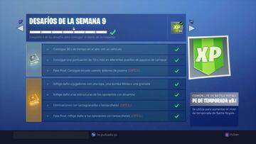 Fortnite Battle Royale: Desaf&iacute;os de la Semana 9 de la Temporada 6 del Pase de Batalla 