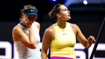 Paula Badosa y Aryna Sabalenka en Stuttgart.