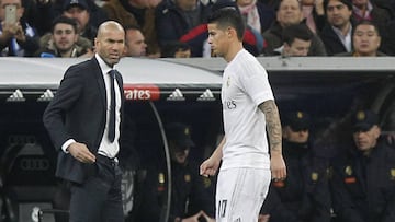 James envió mensaje a Zidane: "Espero jugar más este año"