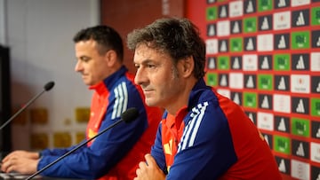 Denia en la rueda de prensa previa al España-Dinamarca sub21 disputado en Albacete