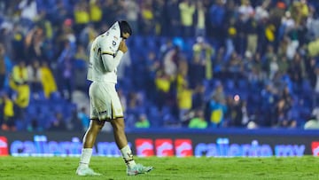 Angel Azuaje of Pumas during the 11th round match between America and Pumas UNAM as part of the Liga BBVA MX, Torneo Apertura 2025 at Ciudad de los Deportes Stadium, on September 27, 2025 in Mexico City, Mexico.