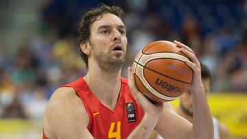 Pau Gaso, durante un partido de la Selección española de baloncesto