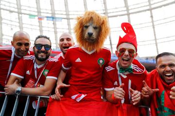 Aficionados portugueses presentes en las gradas del Luzhniki. 