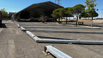 La carpa de la Feria reduce el espacio de parking de Zorrilla