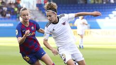 07/09/19 FUTBOL FEMENINO 
 PARTIDO PRIMERA DIVISION 
 FC BARCELONA  -  CD TACON
 Caroline Graham Hansen (16) FC Barcelona Femenino
 Esther (15) CD Tacon
 
 
 
 