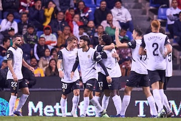  Dani Gomez celebrate this goal 2-2 of Valencia during the game international friendly between Mexican National team (Mexico) and Valencia C.F at Cuauhtemoc Stadium, on October 12, 2024, In Puebla, Mexico.