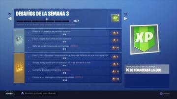 Fortnite Battle Royale: Desaf&iacute;os de la Semana 3 de la Temporada 6 del Pase de Batalla 