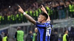 Lautaro celebra el segundo gol del Inter.