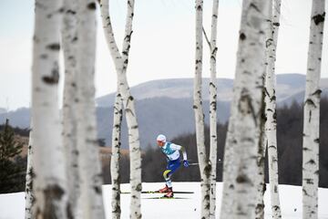 Sweden's Marcus Hellner competes during the Men's 15km and 15km Skiathlon Cross-Country Skiing