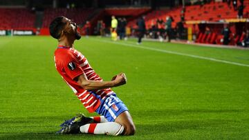 Yangel Herrera, celebrando el 1-0 ante el Nápoles