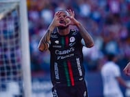 Joao Geraldino celebrates his goal 1-0 of San Luis during the 6th round match between Atletico de San Luis and Queretaro as part of the Liga BBVA MX, Torneo Clausura 2026 at Alfonso Lastras Stadium, on February 14, 2026 in San Luis Potosi, Mexico.