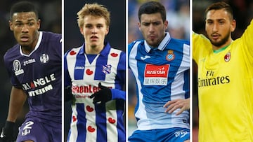 Amian (Toulouse), Odegaard (Herenveen), Aar&oacute;n Mart&iacute;n (Espanyol) y Donnarumma (Mil&aacute;n).