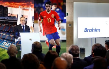 Soccer Football - Real Madrid - Brahim Diaz Presentation - Santiago Bernabeu, Madrid, Spain - January 7, 2019 Real Madrid president Florentino Perez during the presentation REUTERS/Juan Medina