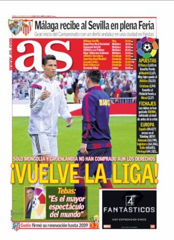 Las portadas de AS de agosto