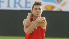 David Villa no se entrenó por culpa de una sobrecarga