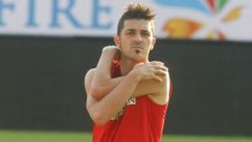 David Villa no se entrenó por culpa de una sobrecarga
