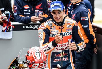 Marc Márquez en el padock después de lograr la pole en el Gran Premio de Alemania de MotoGP