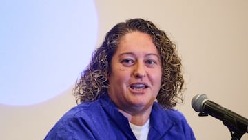 Milagros Martinez head coach of Tigres during the Media Day prior to Great Final Monterrey and Tigres UANL as part of the Liga BBVA MX Femenil, Torneo Apertura 2024 at Hotel Camino Real on November 21, 2024 in Monterrey, Nuevo Leon, Mexico.