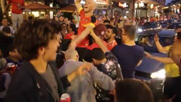 Las calles de Bruselas festejan el pase de Bélgica a semis