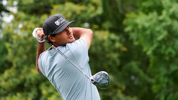 CHARLOTTE, NORTH CAROLINA - MAY 12: Eugenio Chacarra of Spain plays a shot from the 3rd tee prior to the PGA Championship at Quail Hollow Country Club on May 12, 2025 in Charlotte, North Carolina. Kevin C. Cox/Getty Images/AFP (Photo by Kevin C. Cox / GETTY IMAGES NORTH AMERICA / Getty Images via AFP)