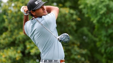 El español Eugenio López Chacarra, durante las prácticas del PGA Championship en Quail Hollow