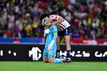 during the 11th round match between Guadalajara and America as part of the Torneo Clausura 2025, Liga MX Femenil at Jalisco Stadium on March 07, 2025 in Guadalajara, Jalisco, Mexico.