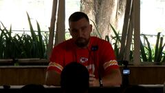 Travis Kelce mimics Patrick Mahomes in hilarious press conference ahead of KC Chiefs’ debut in Brazil