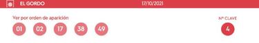 Gordo de la Primitiva: comprobar los resultados del sorteo de hoy, domingo 17 de octubre