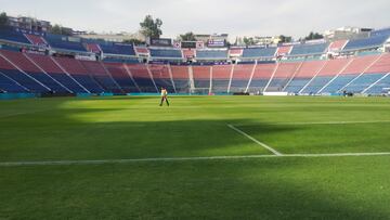 Así luce la cancha del Estadio Azul previo al arranque de la Liga MX.