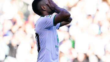 Juergen Elitim, del Racing, en el partido frente al Málaga.