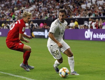 Eden Hazard pictured during his Real Madrid debut against Bayern Munich.