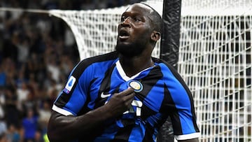 El delantero belga del Inter de Mil&aacute;n, Romelu Lukaku, durante un partido.