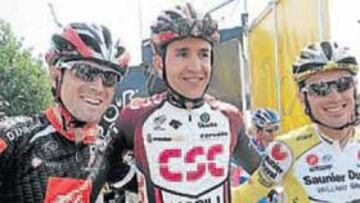 <b>TRIDENTE. </b>Valverde, Carlos Sastre e Iban Mayo esperan su oportunidad para brillar en los Alpes.