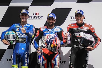 Johann Zarco, Joan Mir y Aleix Espargaró.