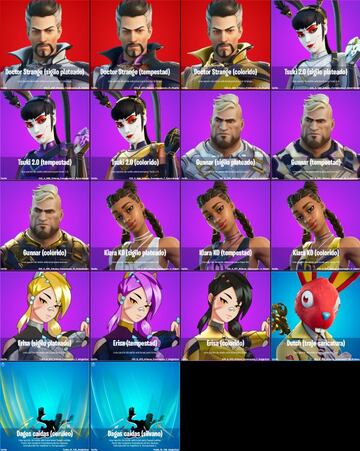 Todas las variantes de cosméticos nuevas del parche 20.10 de Fortnite