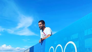 El regatista español Javier Hernández Cebrián, como entrenador en los Juegos Olímpicos de Tokio 2020.