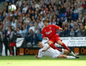 Xabi Alonso en el debut liguero con el Liverpool el 29 de Agosto de 2004 contra el Bolton, los de Anfield perdieron 1-0.