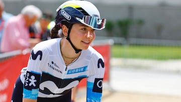 Liane Lippert, ciclista del Movistar, en una salida de La Vuelta.