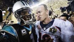 Peyton Manning, quarterback de Denver Broncos, y Cam Newton, quarterback de Carolina Panthers, dos de los protagonistas de la Super Bowl 50. 