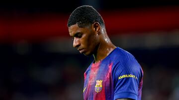Rashford, en el partido ante el Como, del Trofeo Joan Gamper.