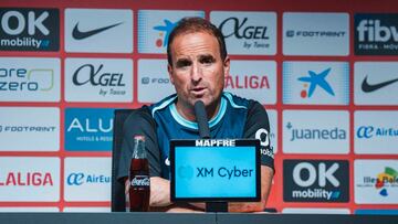Jagoba Arrasate, entrenador del Mallorca, en la rueda de prensa previa al partido en Leganés.
