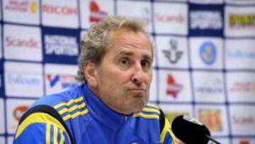 Erik Hamren durante una rueda de prensa.