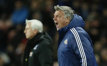 Then-Sunderland manager Sam Allardyce and then-Crystal Palace manager Alan Pardew back in March 2016.