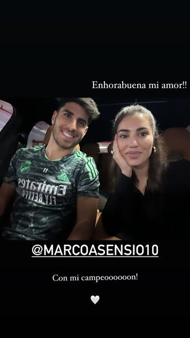 La reacci車n de Sandra Garal al gol de Marco Asensio en Champions