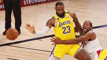 LeBron James y Kawhi Leonard, durante el partido de la NBA que ha enfrentado a Los Ángeles Lakers y Los Ángeles Clippers